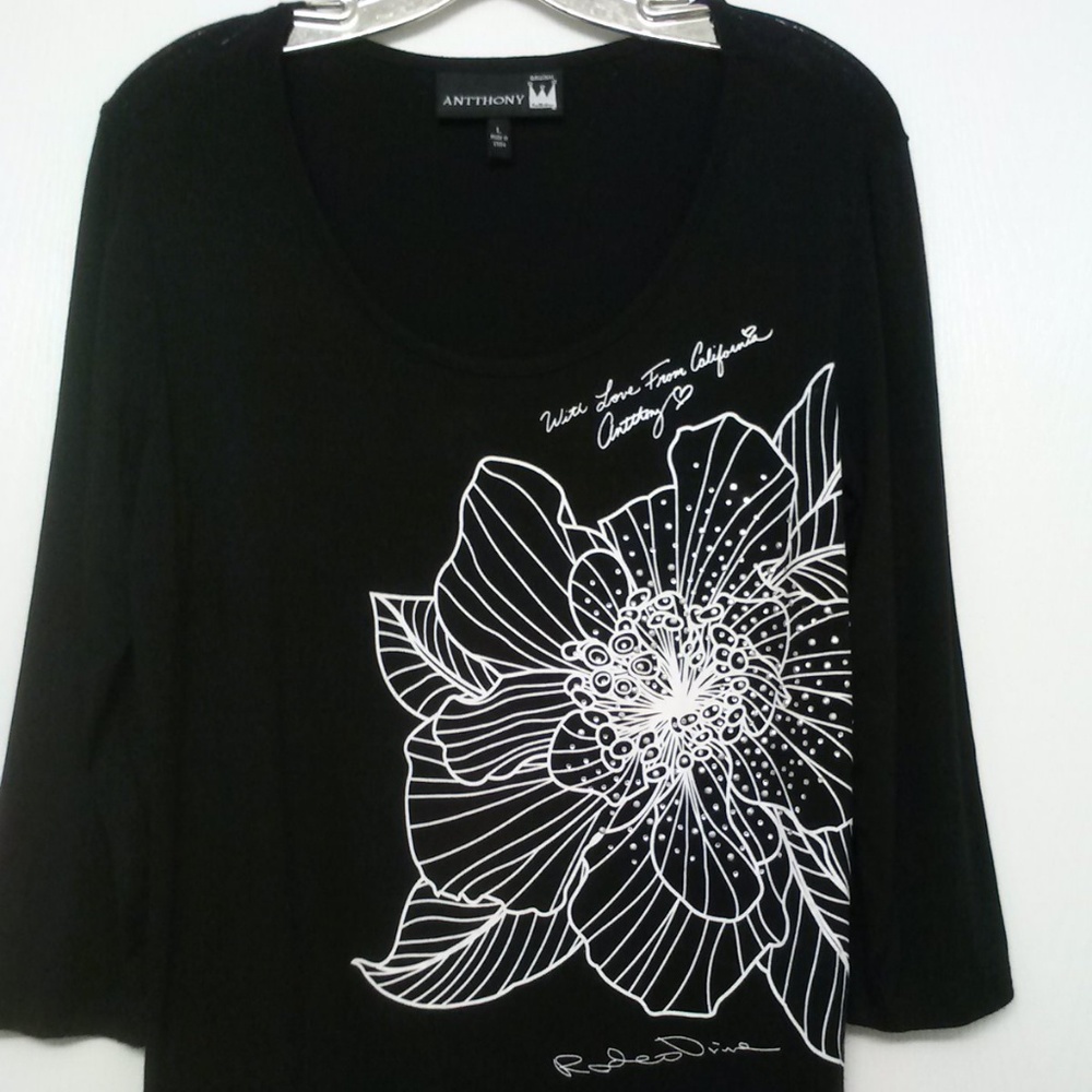 Anthony ladies black large top RN#126400